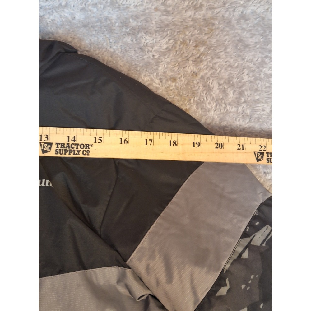 Columbia Boys L 14/16 Insulated Hooded Jacket Black Grey Camo Outgrown SB5836 - Picture 3 of 13